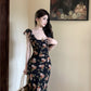 Temperament high-end retro floral dress super beautiful long skirt R0646