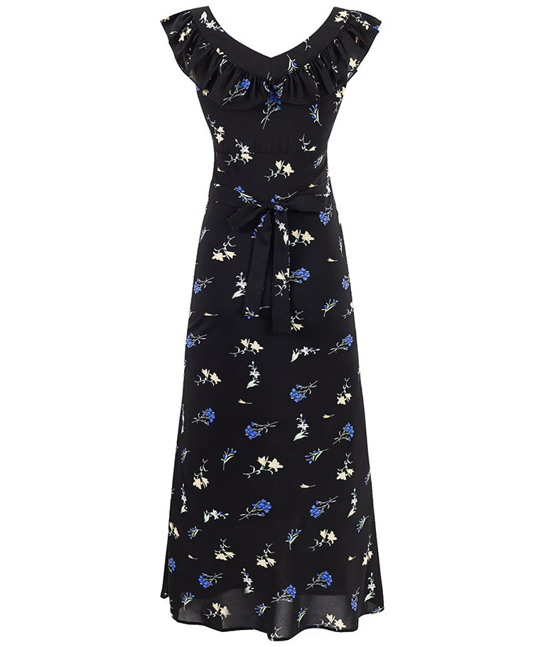 French floral dress 2025 new waist temperament long dress R2581