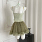 Princess Desire French Top Short Skirt Cardigan Set R2109
