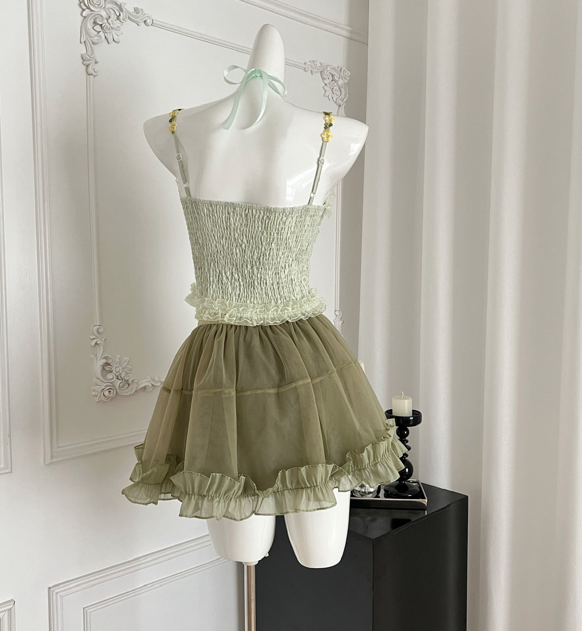 Princess Desire French Top Short Skirt Cardigan Set R2109