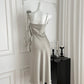 French atmosphere gentle and beautiful dress sexy acetate satin suspender dress R2184