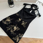 New Chinese dress 2025 national style printed a-line waist short skirt R2072