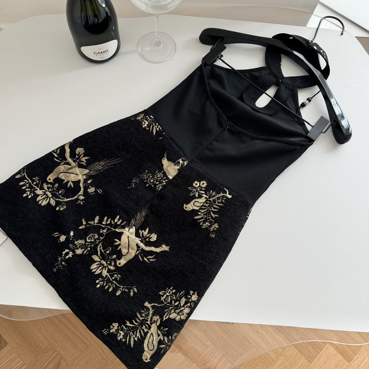 New Chinese dress 2025 national style printed a-line waist short skirt R2072