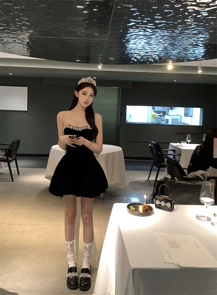 Birthday party small dress skirt high-end niche princess skirt tutu skirt tube top dress R1794