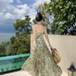 Tea break French holiday print suspender dress super fairy sweet temperament high-end beach dress R0189