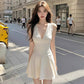 Pure desire style sexy V-neck waist sleeveless dress new style slim fit waist A-line short skirt R3391