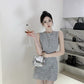 Slimming dress for women, new summer style, French sleeveless, high-end short hip skirt R3753