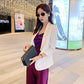 High-grade purple silk suspender dress with medium-length satin inner wear for slimming R0985