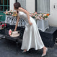 High-grade acetate silk satin white suspender dress mid-length bottoming skirt inner wear R0982