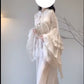 2025 unique and beautiful small suit Qianjinfeng chiffon top skirt high-end small dress two-piece suit R0412