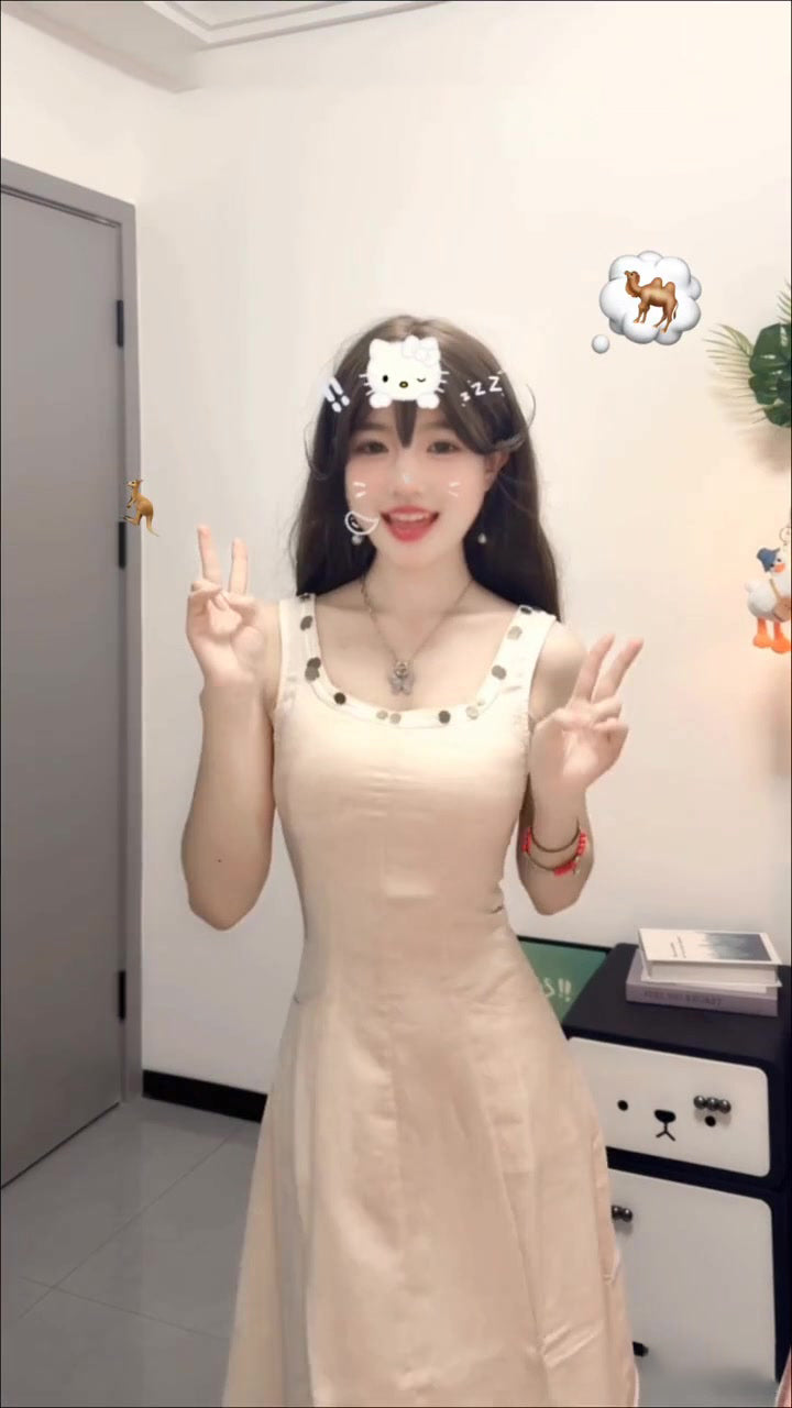 White sleeveless vest dress gentle style waist slim hip skirt R0589