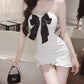 Bowknot tube top dress sweet and spicy style small waist irregular slim sexy short skirt R3632