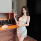 French sexy style irregular tassel skirt dress low-cut slim backless stitching slim hip skirt R3667