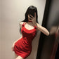 Pure and gentle style flower sling dress with tassels, slim fit, pleated, slimming, hip-wrapped short skirt R3636