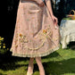 French Retro Pastoral Oil Painting Long Strap Printed Lace Dress Homecoming Dress R5151