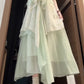 Mint green halter neck dress irregular beautiful loose beach dress R0665