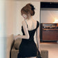 French suspender skirt women's summer petite pleated hip skirt irregular dress R3151