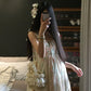 Gentle style floral suspender dress unique loose beautiful small skirt R0634