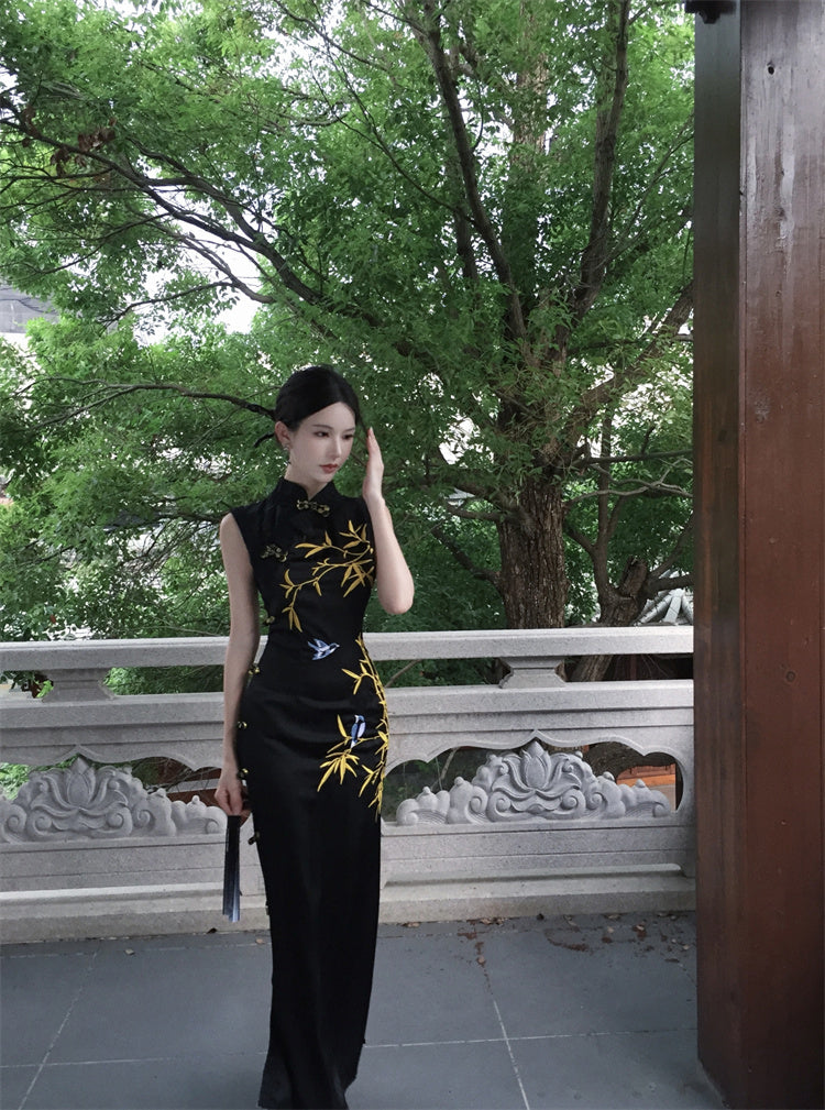 Beautiful young cheongsam 2025 new high-end new Chinese style sleeveless dress R1810