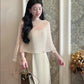 A Thousand-dollar sling dress with satin fishtail skirt and a shawl on the outside, two-piece dress R0507