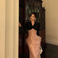 Mesh splicing velvet dress for women new style party dress     S5588