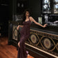 Purple halter neck suspender dress new sexy long party dress      S5580