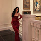Sexy velvet suspender dress for women new banquet long dress      S5568