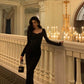Black long-sleeved dress for women new design party dress    S5528