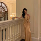 V-neck halter dress for women 2025 new backless holiday dress      S5544