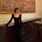 Retro velvet dress for women new style square neck mermaid party dress      S5570