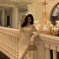 Knitted long-sleeved dress for women new style gentle long dress      S5577