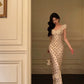 lace polka dot dress summer new desire mermaid long party dress     S5537