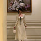 white square-neck dress for women,party dress     S5536