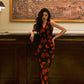 Retro sleeveless dress for women new elegant printed long dress     S5581