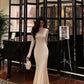 Knitted mermaid dress women new French long party dress      S5575