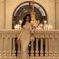 Gentle high-neck knitted dress for women new French mermaid long dress      S5541