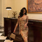 ribbon long-sleeved dress new design party dress    S5527