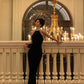 Diamond halter neck velvet dress women evening party dress    S5506