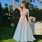 French sweet light spring pink blue tube top fishbone bra mesh skirt suit homecoming dress R5146