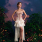 French sweet suspender suit fishbone corset waist slim lace skirt short homecoming dress R5150