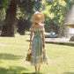 French pastoral style heavy embroidery lace splicing suspender long dress homecoming dress R5145