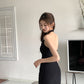 French halter dress slim fit temperament sleeveless suspenders pure desire hip skirt R1457