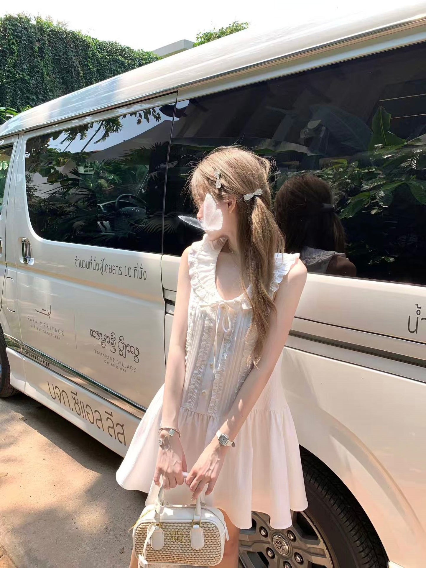 White princess dress doll collar age-reducing sleeveless vest beautiful summer skirt R3907