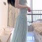 Mint green halter dress with waist and beautiful small skirt R0569