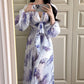 Floral dress new style waist temperament seaside holiday temperament long skirt R0680