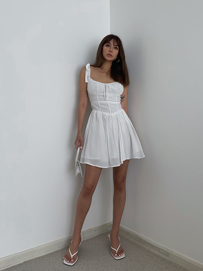 New French first love niche design short skirt gentle style white dress summer little white dress R3045