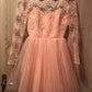 Long Sleeves Short Prom Tulle Homecoming Dresses with Appliques     S3291