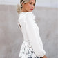 Women Boho Long Sleeve Floral Lace White Tops Blouses Summer Beach Elegant Shirt Party Tops    S2508