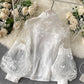 Stylish lace long sleeve tops        S2531