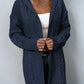 Women's Sweater Cardigan Cable-Knit Longline Hooded Cardigan     S2779